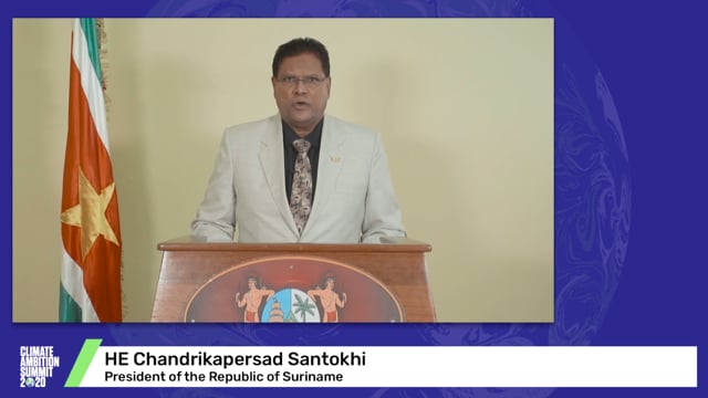 HE Chandrikapersad Santokhi<br>President of the Republic of Suriname