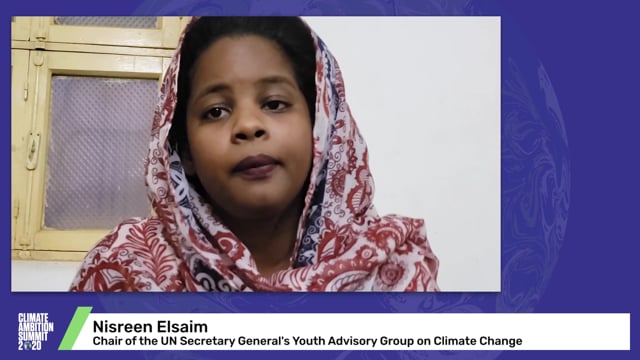 Nisreen Elsaim<br>Chair of the UN Secretary General's Youth Advisory Group on Climate Change