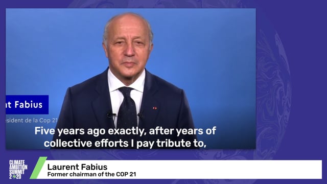Laurent Fabius<br>Former chairman of the COP 21